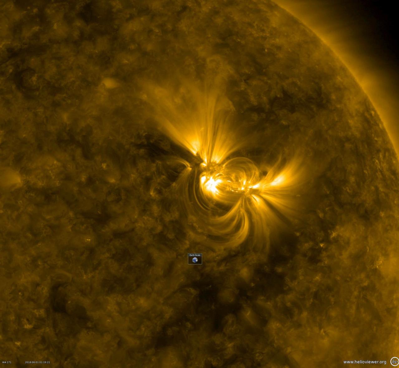 Bucles magnéticos sobre la superficie solar